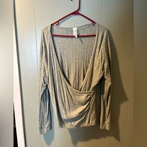 Vanilla Bay Gray Draped Women's Blouse